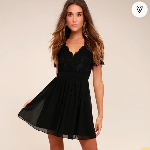 Lulu's Angel In Disguise Skater Dress Black NWT XS - Picture 1 of 8